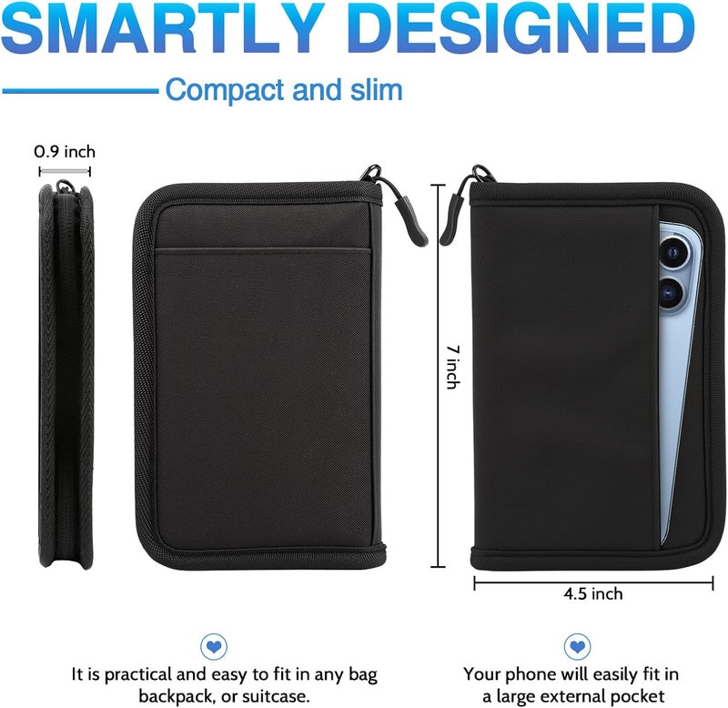 TOPBAG Passport Holder for Travel, Women Rfid Blocking Passport Wallet, Travel Essentials Premium Wallets, Waterproof Passport Holders Bag for Men Traveling, Travel Document Organizer Credit Cards Case - Image 2